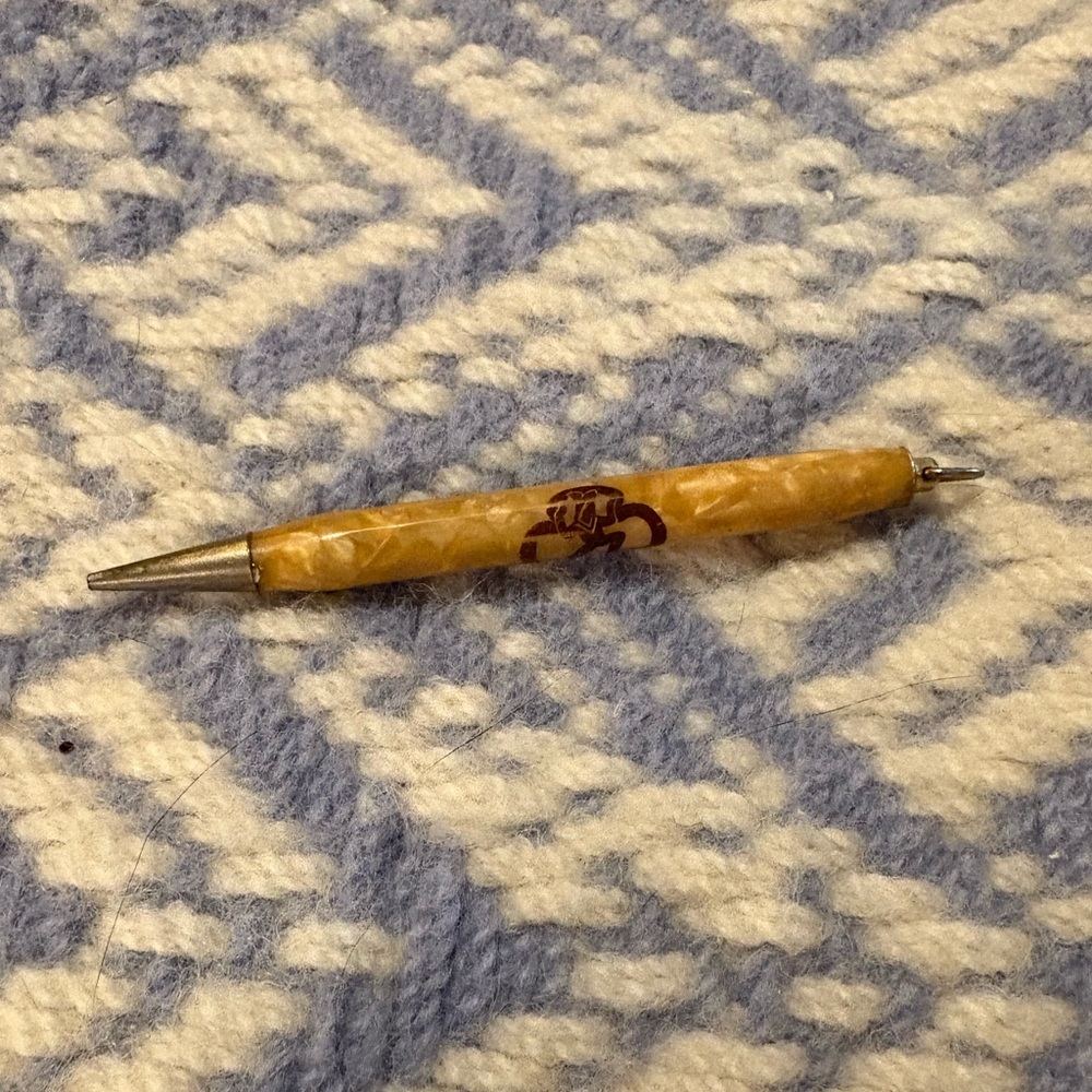 Vintage Brownie Girl Scouts Pearloid Mechanical Pencil Antique Ring-Top